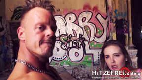 Huge natural tits! Candy Alexa fucked in abandoned ballroom!
