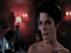 Neve Campbell standing stark naked in the middle of a