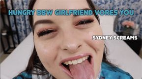 Hungry BBW Girlfriend Vores You - A BBW vore scene featuring: belly fetish, mouth fetish, bloated belly, and burping