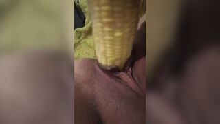 Soak chubby twat corn fucking