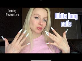 White long nails face fetish