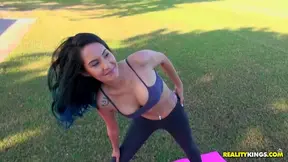 Sporty Yoga Babe Rides His Cock Hard at Home for Steamy Porn Night