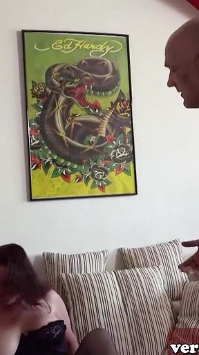 Jaw-dropping moment from "German chubby teen caught at cheating from husband and he make threesome"