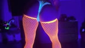 Lucy L'Vette dancing in bright bikini and stockings