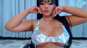 Afro Latina mom back at it - Big fake tits in bikini