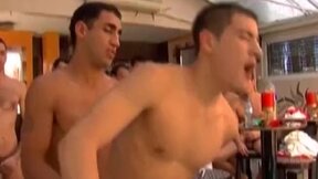 Skinny twinks are ass pumping banging in wild pool group sex