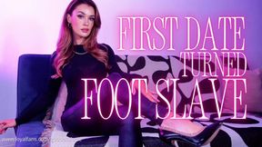 FIRST DATE TURNED FOOT SLAVE - Foot Domination POV Foot Slapping and Gagging Humiliation