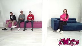 Redhead Betty can'_t pick just one guy. She must fuck '_em all!!!