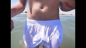 People on the beach freak out when I get wet in shorts