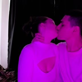 Kissing to orgasm with neck kisses