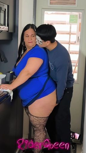 Sex in Kitchen - Real Stepmom MILF BBW Fucked