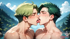 Green-haired Muscle Lover's Mountain Wet Fantasy - Gay XXX Porn! Get Well-prepped to Jizz with These Crazy Lovers