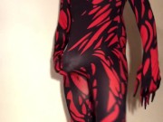 very short Video' 40 ** WANKING in BODYSUIT + heavy BALL WEIGHTS **