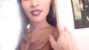 ”Amateur Thai ladyboy sucking white meat before she enjoyed masturbation”