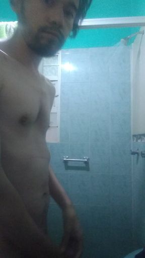 Jerking off before I get in the shower