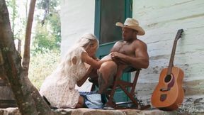 Trans angel’s big tits bounce while she takes raw hardcore cock in doggy outdoors
