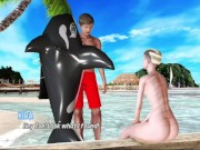 Max's Life Cap 27 - Trio En La Playa Con Mi Amiga y Una Rubia De Grandes Tetas