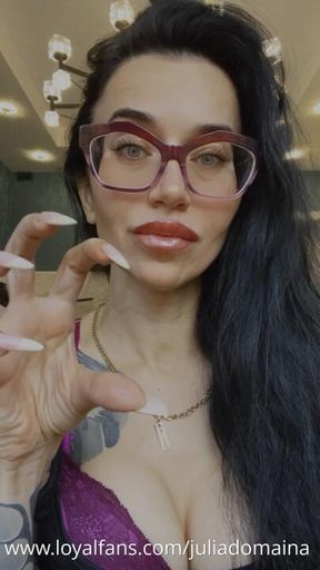 Long nails, french manicure and handjobs with spit