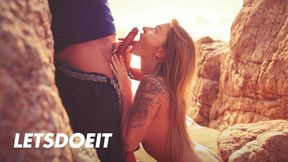 Angel Piaff Kinky Masturbation & Blowjob by the Beach