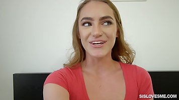Frisky blonde, Kenzie Madison is amusing her boyfriend's friend with a blowjob and some dick riding