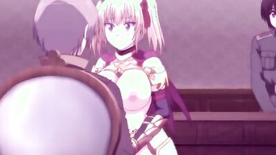 Watch this big-titted blonde babe in pigtails get ravaged in rough sex with a lot of horny dudes