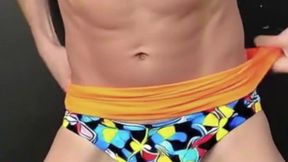 underwear panties parade full of color pattern and fun on stool stretching ai