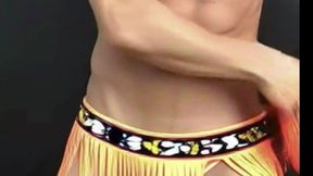 underwear panties parade full of color pattern and fun on stool stretching ai