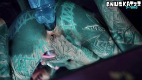 Your Trippy hippie plays with pippie and anal dildo