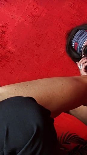 Pantyhose Feet - Husband called. LilyWOW said she's still at work   Clip 1