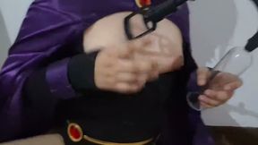 Femboy Raven Punishing her Puffy Nipples and Lactating her Growing Tits with Vacuum Machine