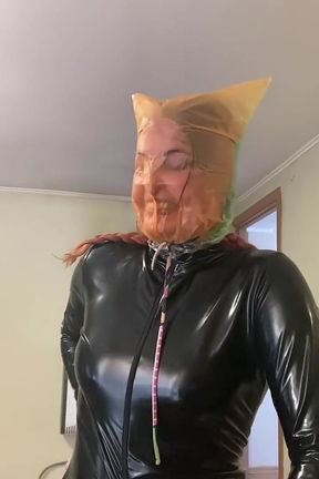 Colored Plastic Bags Breathplay in Latex