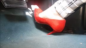Flooring red high heels