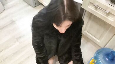Brunette gets face fucked gagging on big dick 18