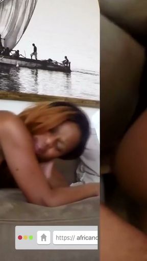 Black amateur slammed hard by huge white cock at casting   Clip 2