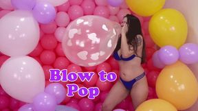 Alice Heart Balloon Blow to Pop - 4K