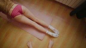 трахнул сводную сестру пока она делала йогу