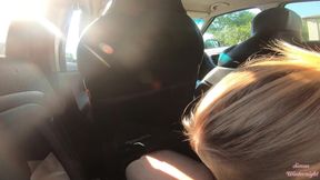 Risky Car Blowjob During Taxi Ride