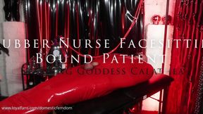 Rubber Nurse Facesitting Bound Patient