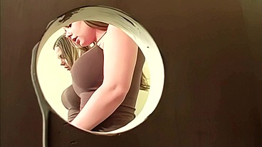 Katy Karson Gives Blowjob and Handjob Through Glory Hole to Scott Lyons