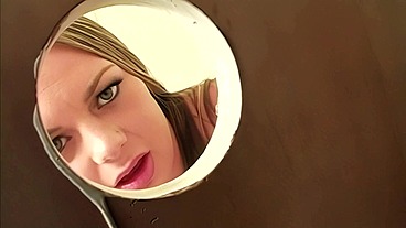 Katy Karson Gives Blowjob and Handjob Through Glory Hole to Scott Lyons