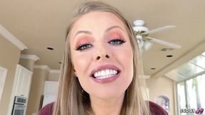 cum inside and keep fucking for facial with dream cougar britney amber with blue eyes at rough cheating fuck