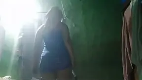 Luscious Latina wags her round butt in POV solo romp
