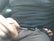 Wanking behind the wheel! Car jerking and cumming!