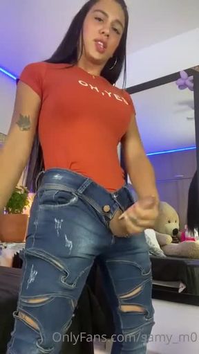Cumming hard  in jeans