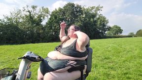 Riding my new mobility scooter