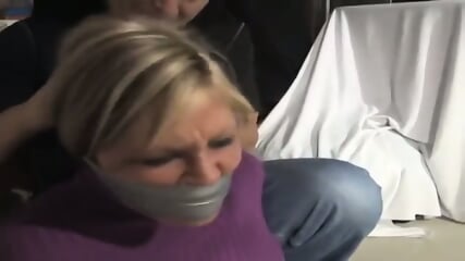 Snooping In The Basement Got Her Taped Up & Spanked!