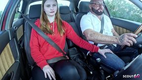 german real redhead ginger teen 18 with pale skin suprised old guy with fuck after lost bet with classmate
