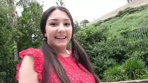Teen girl watches and gets her creamy reward