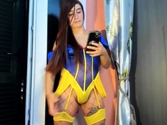 Bukkake fetish wam babe slime drenched from fake cock