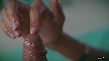 Do you like my oily big twink cock? Would you lick up all of my precum?